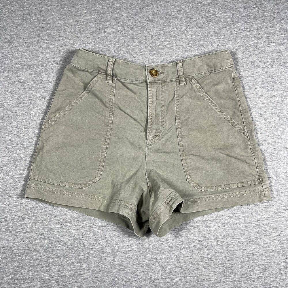 Marine Layer Utility Shorts Womens Size 4 Green Twill Cotton Spandex Pockets